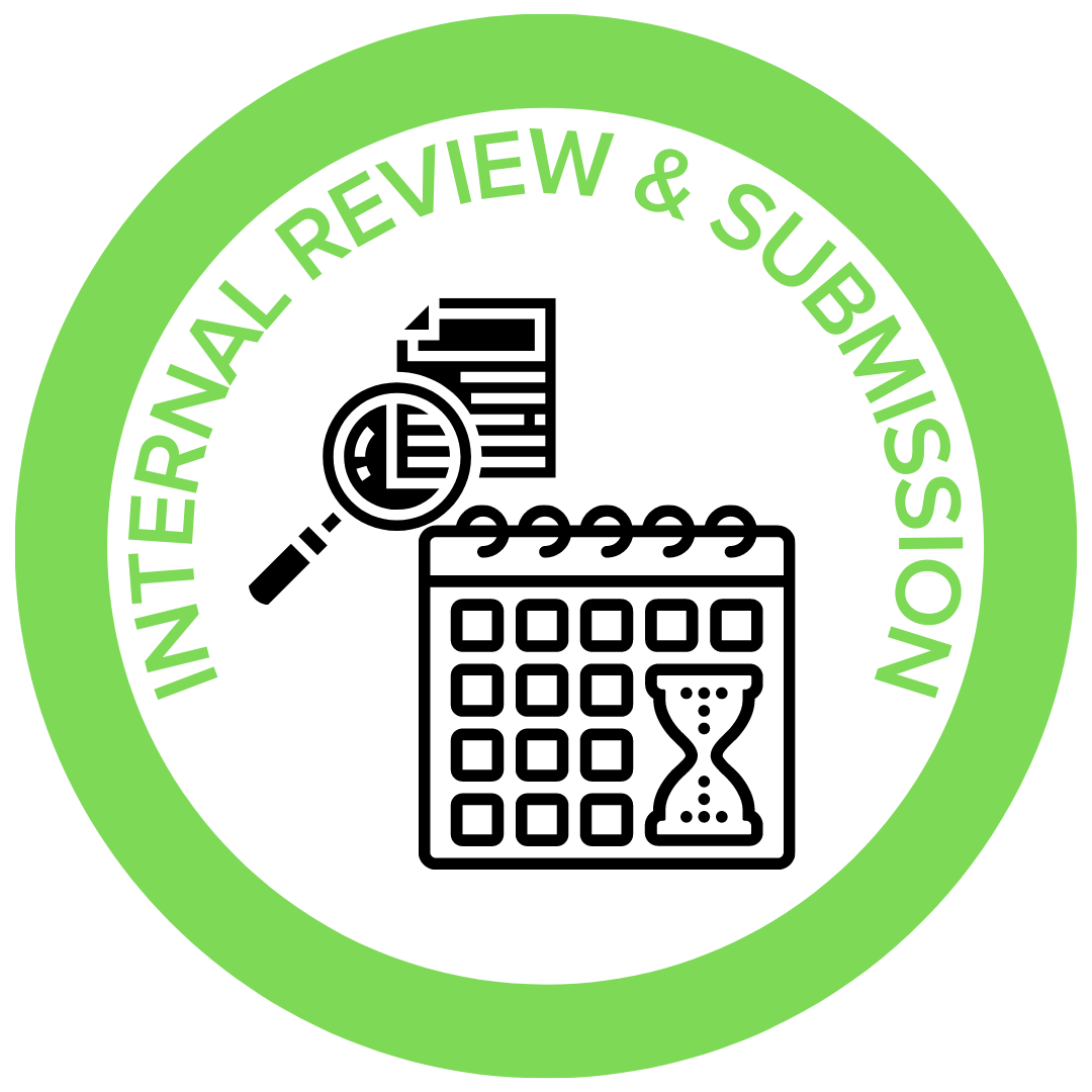 Internal review and submission icon